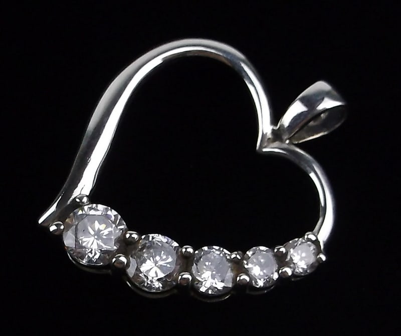 Mint Vintage Sterling Silver Heart Pendant: Guaranteed Solid 925 Sterling Silver, in Excellent Condition