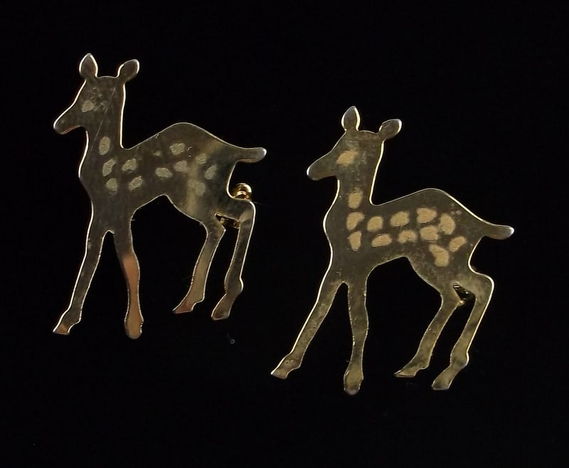 Stunning Vintage 1960s Deer Brooch Set (1 of 2)