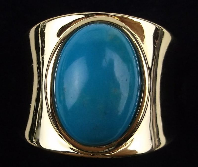 Stunning Gold Over Sterling Silver Turquoise Ring 8 (1 of 2)