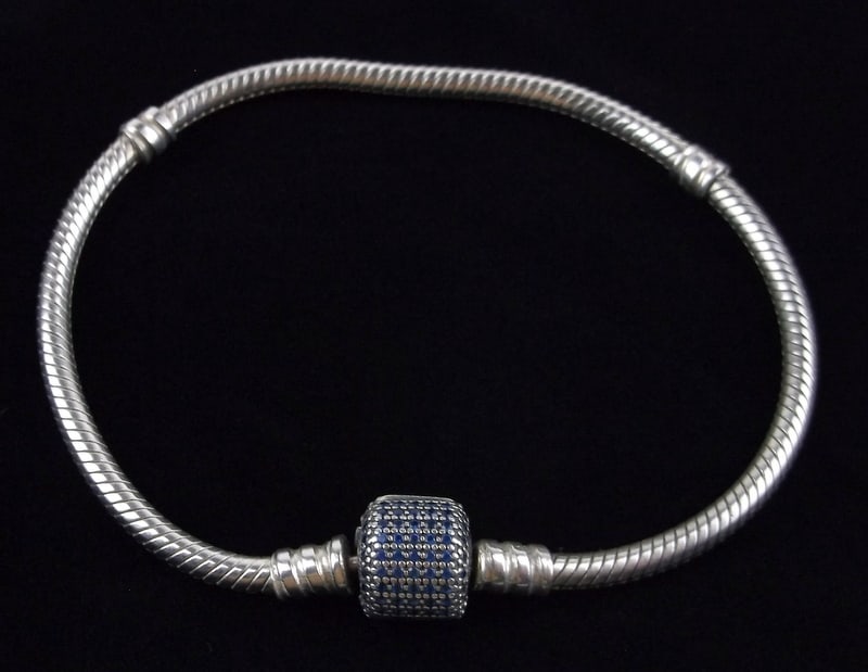 Mint Pandora Sterling Silver Blue Stone Bracelet 7.5" (1 of 3)