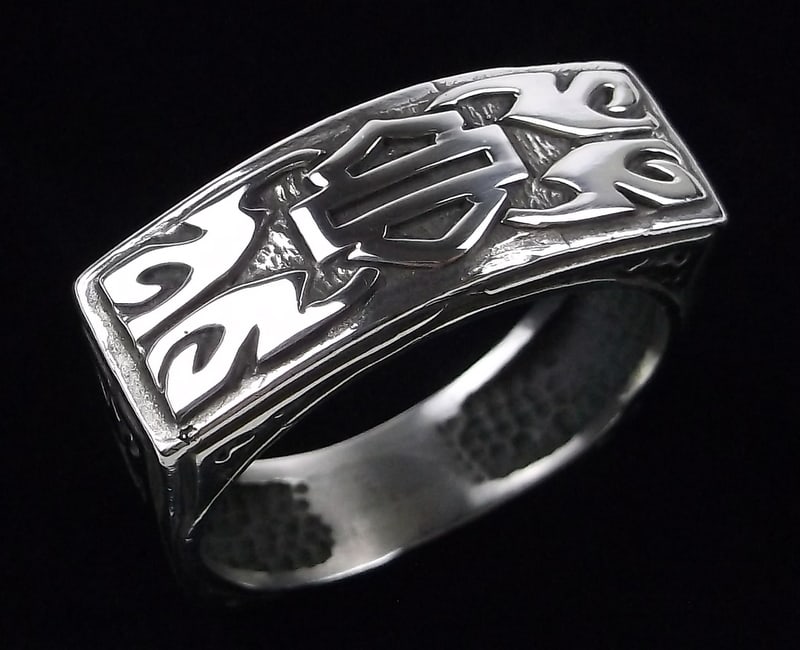 Mint MOD Harley Davidson Sterling Motorcycle Ring 13.5 (1 of 5)