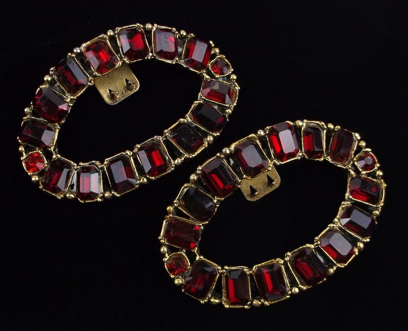 Mint Vint 1950s Musi Ruby Red Rhinestone Shoe Clips: Mint Condition, In Like New Condition, Perfect