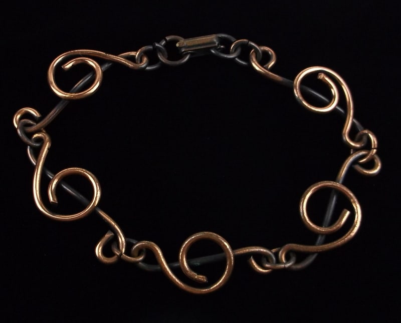Mint Vintage 1960s Copper Music Note Bracelet 8" (1 of 3)