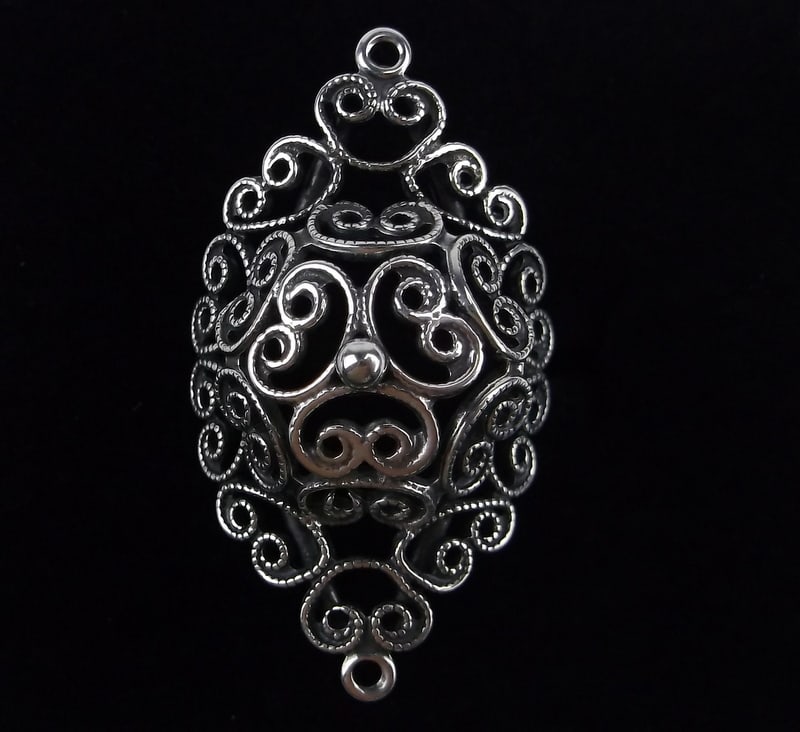 Mint Vint 1960s beau Sterling Silver ornate Ring 6-8 Adj (1 of 3)