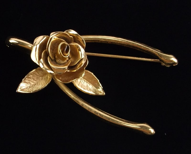 Mint Vint 1950s Coro Craft Wishbone Rose Brooch: Mint Condition, In Like New Condition, Perfect