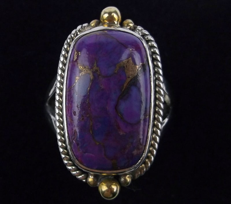 Mint heavy Sterling Silver Purple Turquoise Ring 9 (1 of 3)