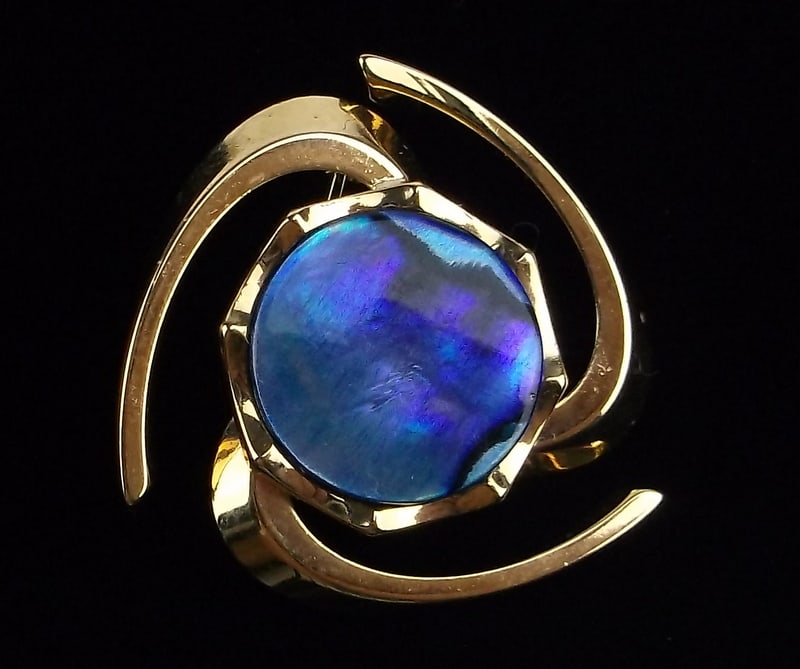 Mint Vintage Abalone Circular Movement Brooch: Mint Condition, In Like New Condition, Perfect
