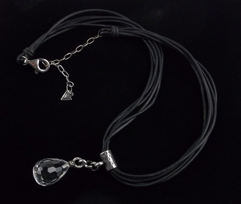 Stunning Vint Silpada Sterling Silver Crystal Drop Necklace 19" (1 of 4)