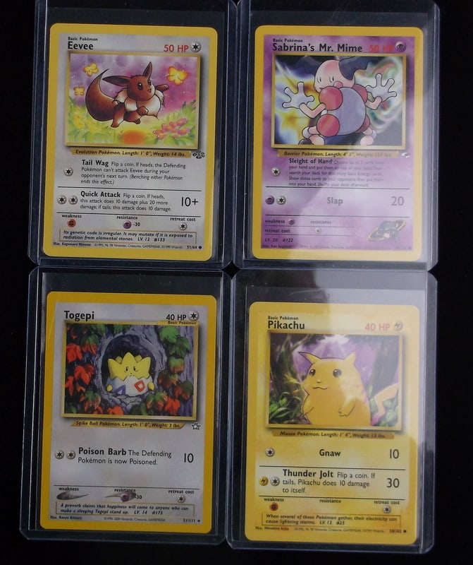 4 Mint 99-00 Pokemon WOTC UNPLAYED Cards Pikachu (1 of 3)
