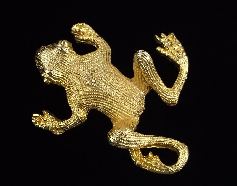 Unusual Abstract Mint Vintage 1960s Frog Brooch: Mint Condition, In Like New Condition, Perfect