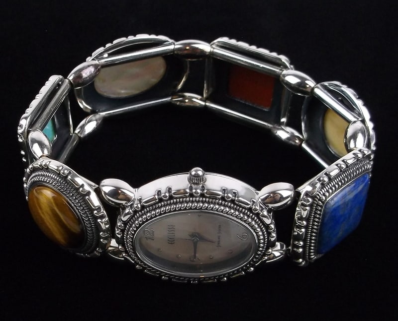 Mint Ecclissi Sterling Silver Turquoise Lapis Watch Heavy (1 of 6)