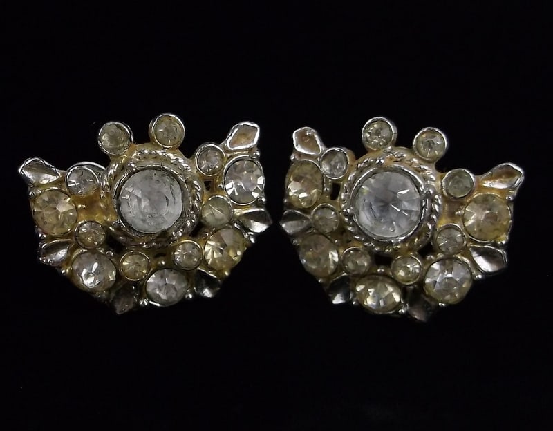 Beautiful Vintage 1950s Coro Craft Rhinestone Earrings: beautiful condition