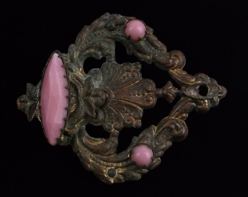 Vintage 1890s Victorian Art Nouveau Belt Buckle: .