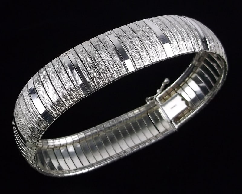 Stunning Big Heavy Thick Sterling Silver Bracelet 8" (1 of 5)