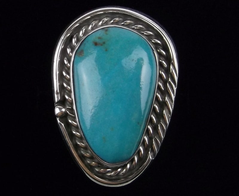 Mint Vintage Navajo Sterling Silver Turquoise Ring 7 (1 of 5)