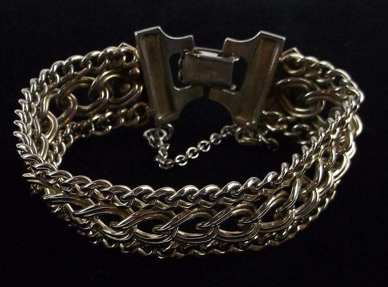 Gorgeous Vintage 1950s Chain Bracelet 7": excellent condition