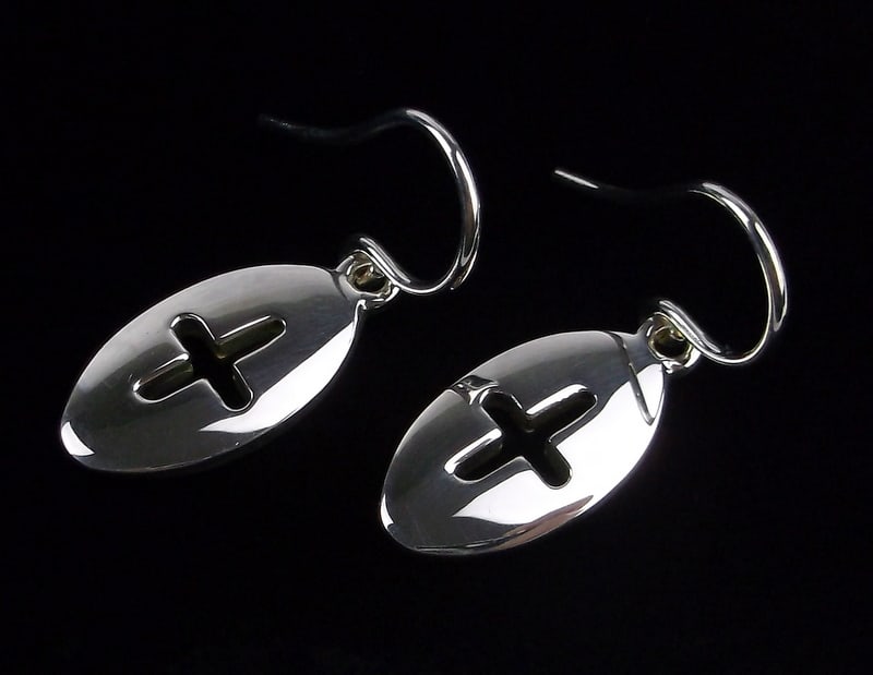 New Thick Robert Lee Morris Sterling Silver Cross Earrings (1 of 3)