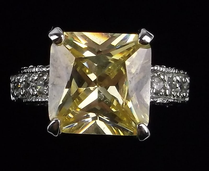 Mint Vintage Designer Citrine Cocktail Ring Size 8 (1 of 3)