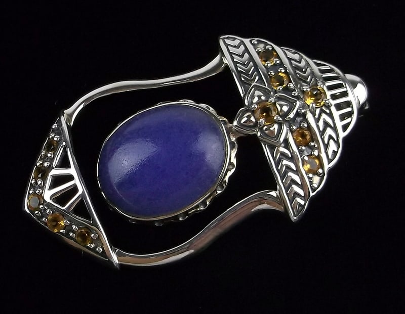 New Big Vint Sterling Silver Purple Jade Lantern Pendant: Solid Sterling Silver Guaranteed, in Brand New Never Worn Condition.