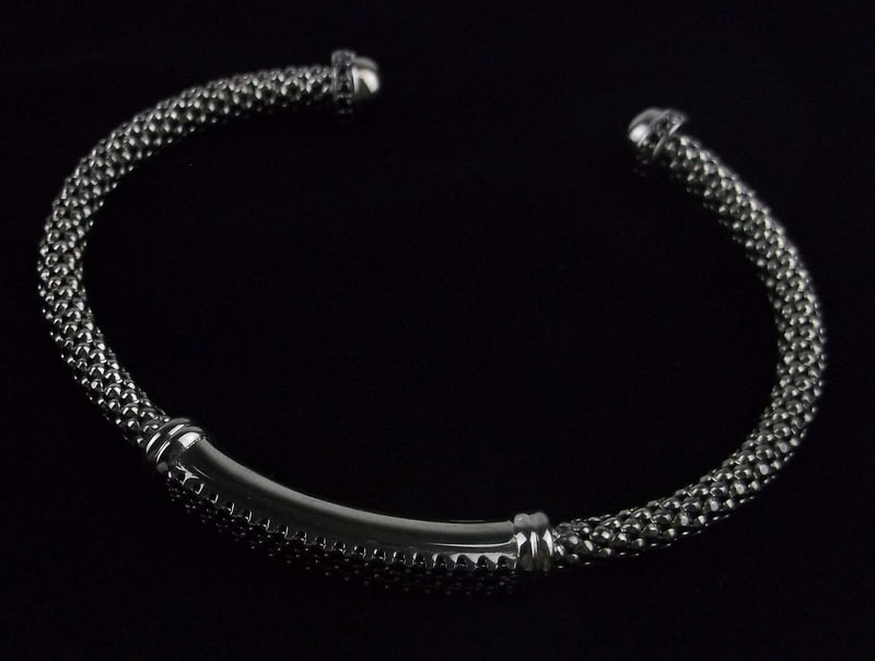 New Boxed Italian Sterling Silver Crystal Cuff Bracelet (1 of 4)