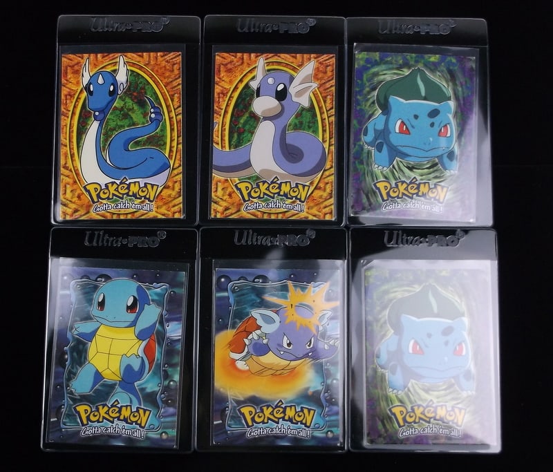 6 1998 Topps Blue Label Pokemon Squirtle Dragonair Cards (1 of 2)