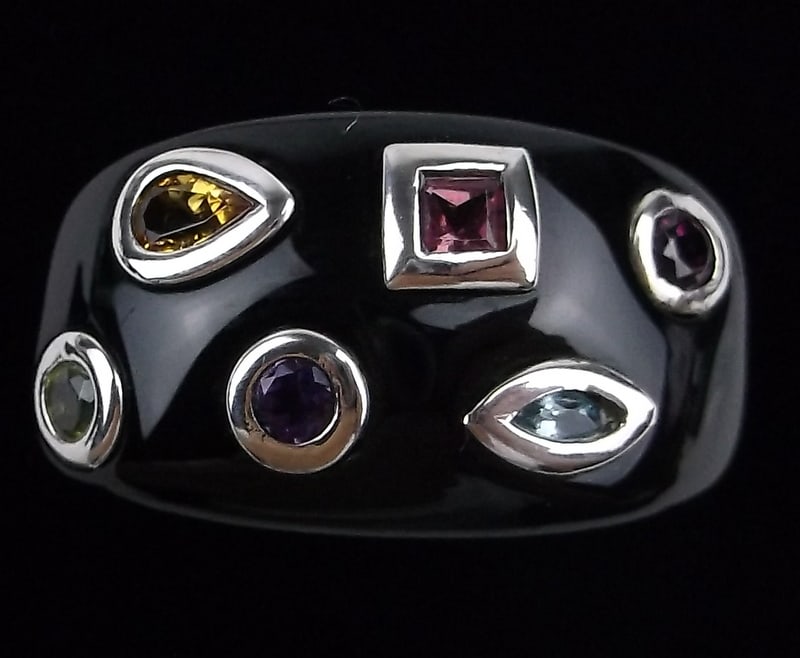 New Designer Sterling Silver Gemstone Onyx Ring 9 (1 of 4)