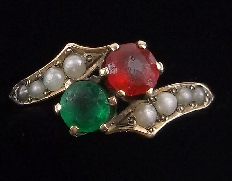 Mint Vintage 1910s 10kt Gold Seed Pearl Ring 7.5 (1 of 4)