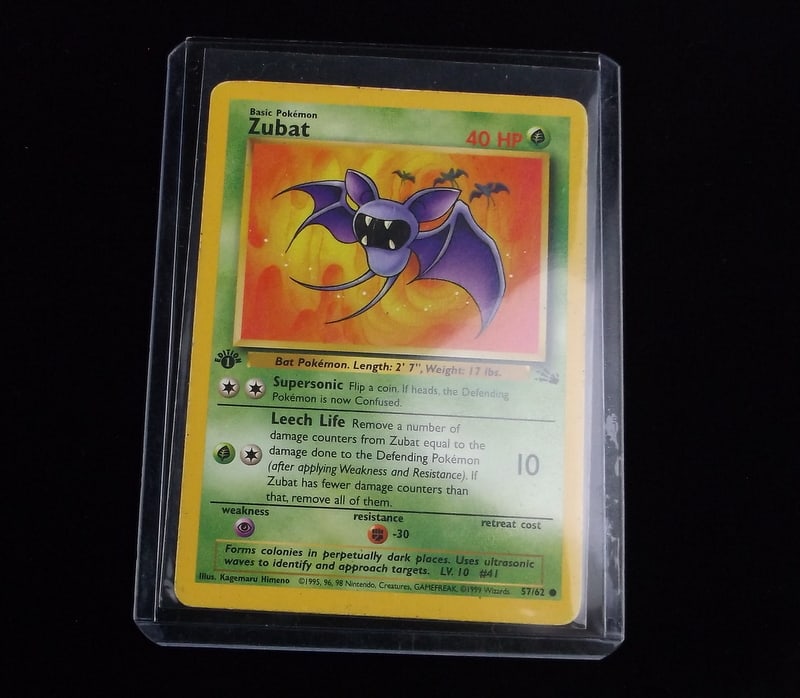1999 Pokemon Zubat 1st Edition Fossil Card: p An Authentic Pokemon Card in the condition listed in the title. We have some very nice Highly Gradeable Pokemon Cards on this sale.