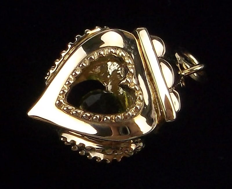 New Designer Gold Over Sterling Peridot Lantern Pendant: Solid Sterling Silver Guaranteed, in Brand New Never Worn Condition.