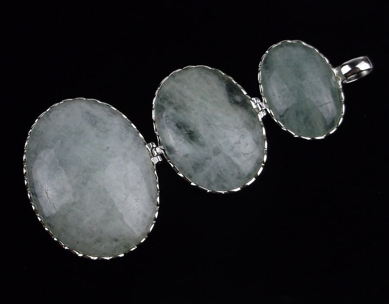 Big New Boxed Sterling Silver Gemstone Drop Pendant (1 of 3)