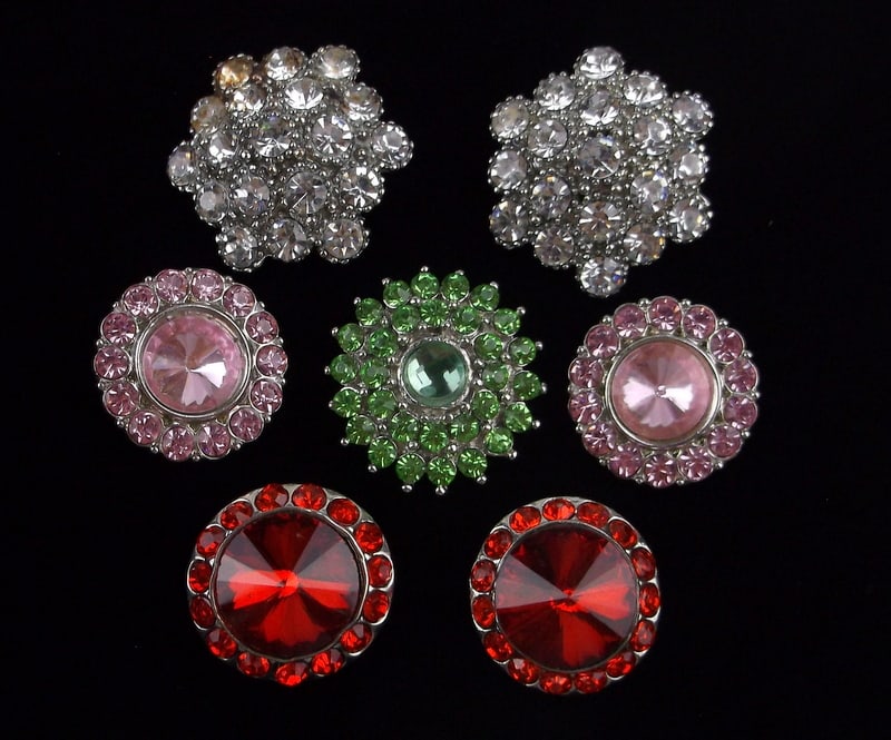 New Vintage Designer Rhinestone Button Covers Set (1 of 3)