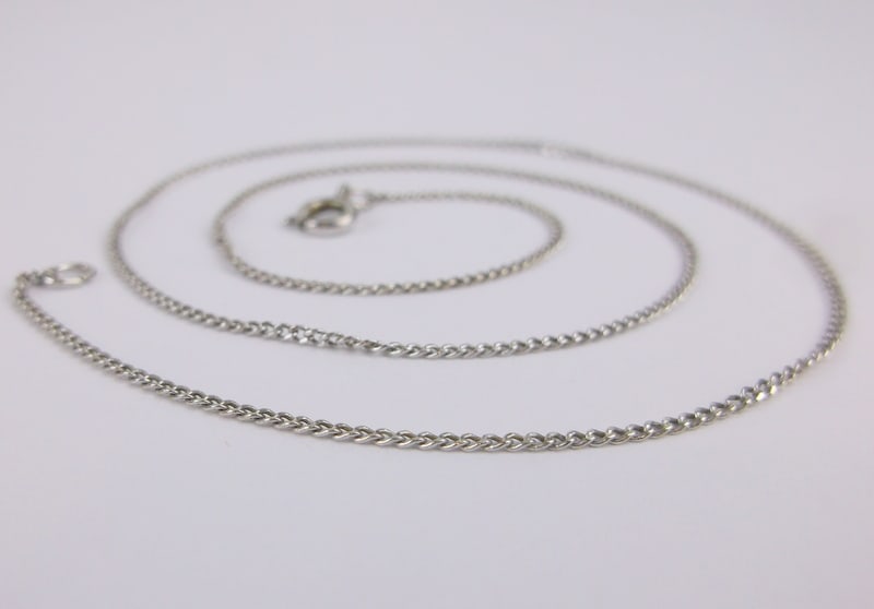 Mint Vintage 1950s Sterling Silver Chain Necklace 15" (1 of 2)