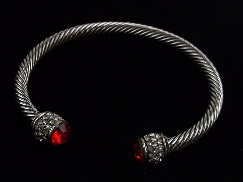 Mint Crystal Cuff Bracelet (1 of 2)