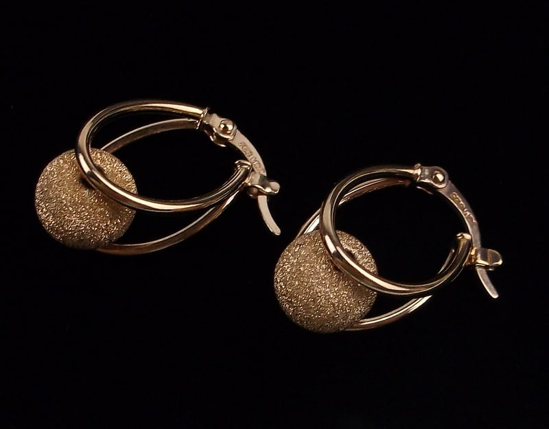 New Gold Over Sterling Silver Ball Drop Earrings (1 of 2)