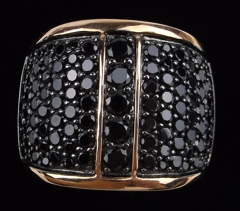 Mint Big Designer Sterling Silver Onyx Ring 10 (1 of 3)