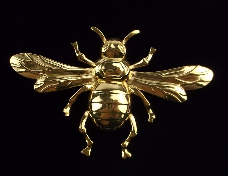 Mint 18kt Gold Plated Bee Insect Brooch (1 of 2)