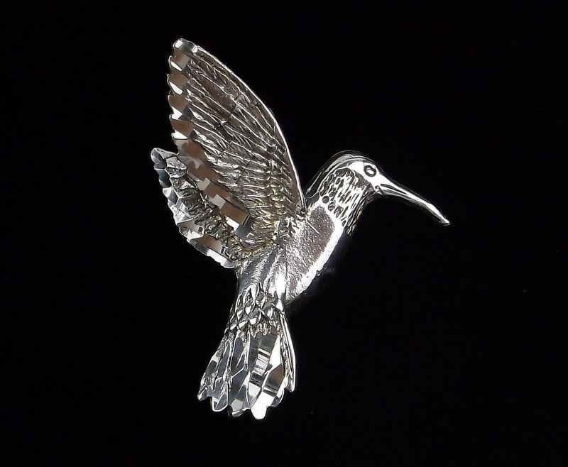 Mint Vintage Sterling Silver Hummingbird Pendant (1 of 2)
