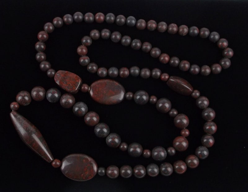 New Desert Rose Trading Huge Red Jasper Necklace 44" Boxed: new condition