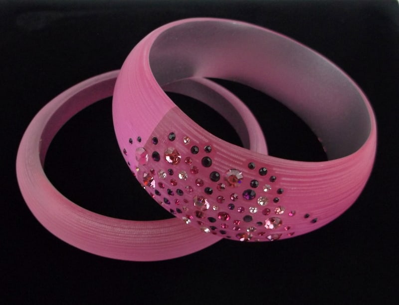 New Alexis Bittar Crystal Lucite Bangle Bracelet Set (1 of 3)