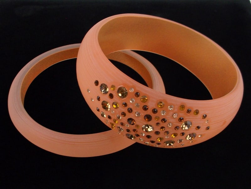 New Alexis Bittar Crystal Lucite Bangle Bracelet Set (1 of 3)