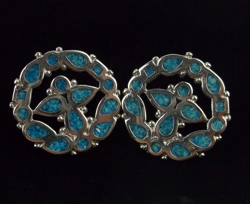Rare Mint Vintage Crown Trifari Turquoise Earrings: Mint Condition, In Like New Condition, Perfect