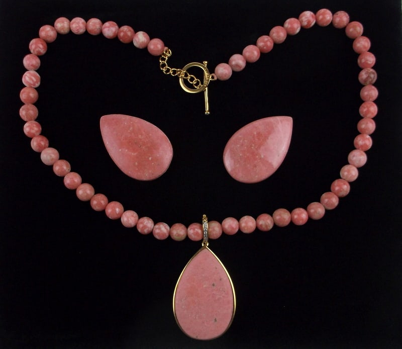 New Designer Sterling Silver Rhodochrosite Necklace 18": Solid Sterling Silver Guaranteed, in Brand New Never Worn Condition.
