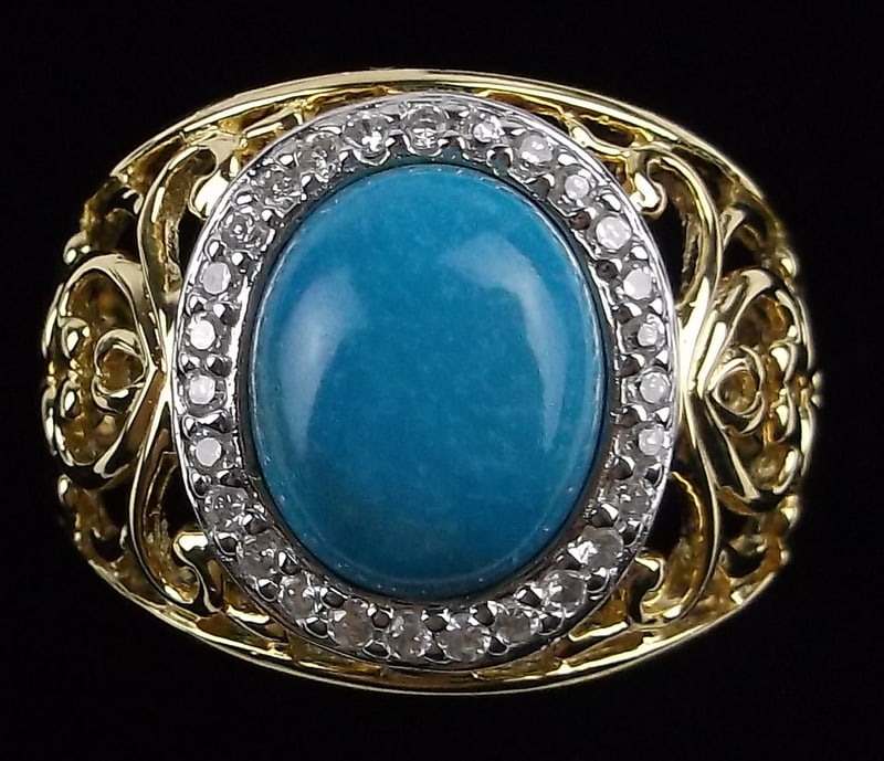 Mint Designer Sterling Silver Turquoise Ring 9 (1 of 3)