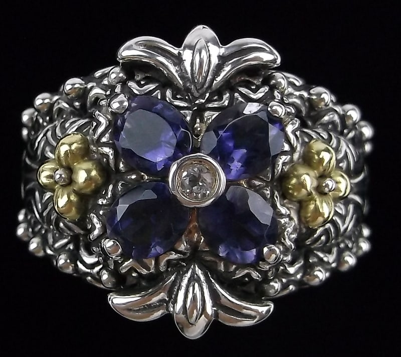 New Boxed Barbara Bixby Sterling 18kt Gold Tanzanite Ring 6 (1 of 8)