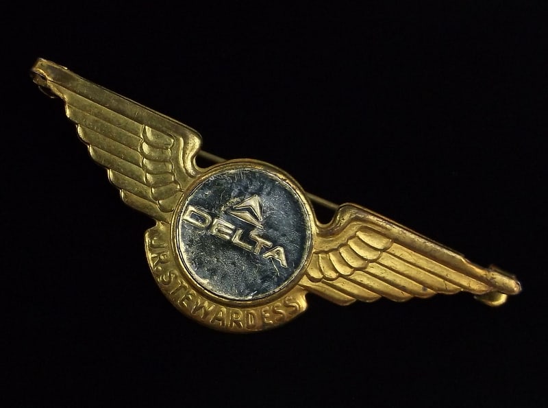 Stunning Vint Metal Delta Airlines Wings Pins Brooch (1 of 3)