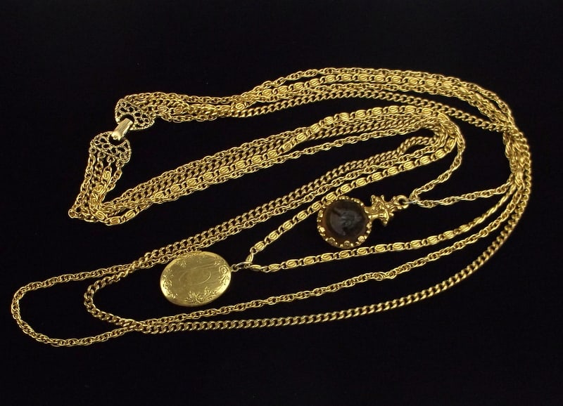 Mint 1960s Goldette Cameo Locket Necklace 30": Mint Condition, In Like New Condition, Perfect