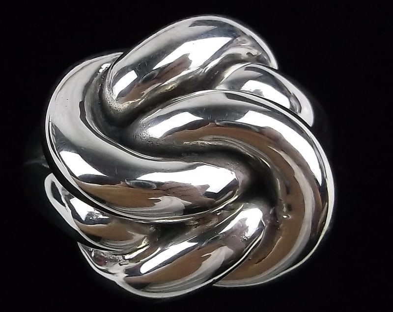 Mint Vint Big Sterling Silver Knot Ring Thick 8 (1 of 4)