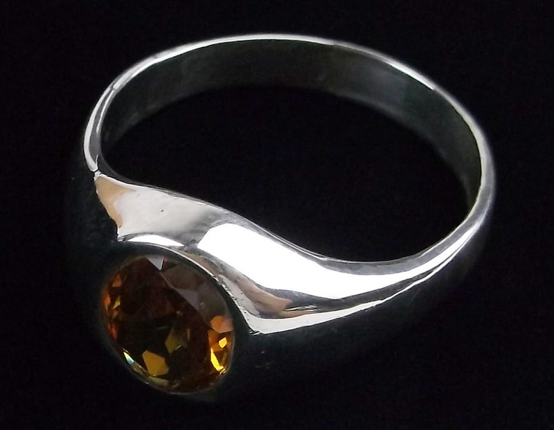 Mint Vint 1950s Sterling Silver Yellow Sapphire Ring 11 (1 of 4)