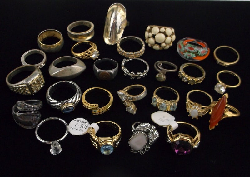 Large Mixed Lot of Vintage Rings Navajo Sterling & More (1 of 5)