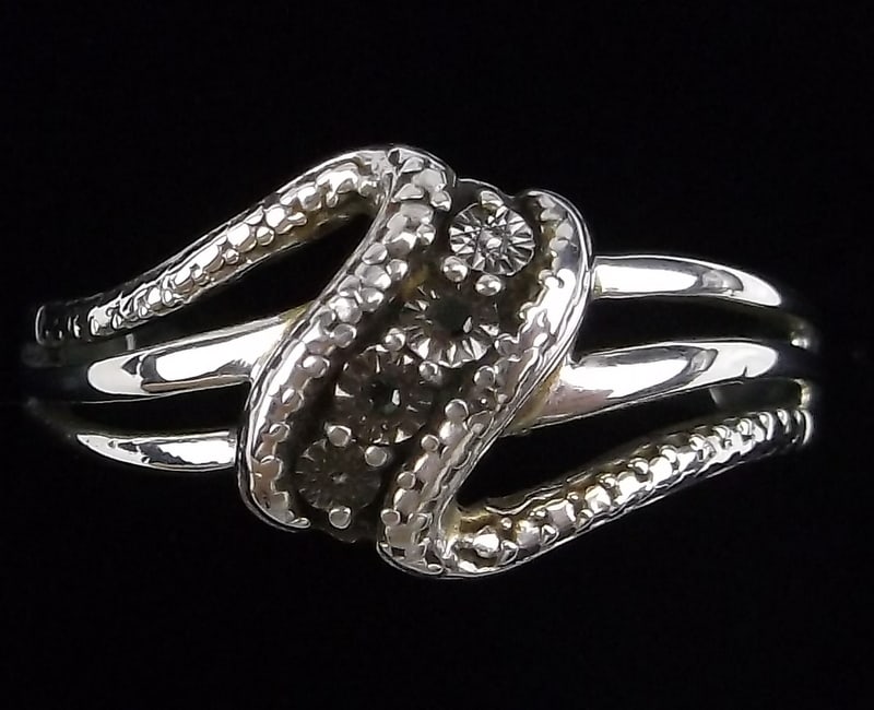 Stunning Jane Seymour Sterling Silver Diamond Ring 8.5 (1 of 3)